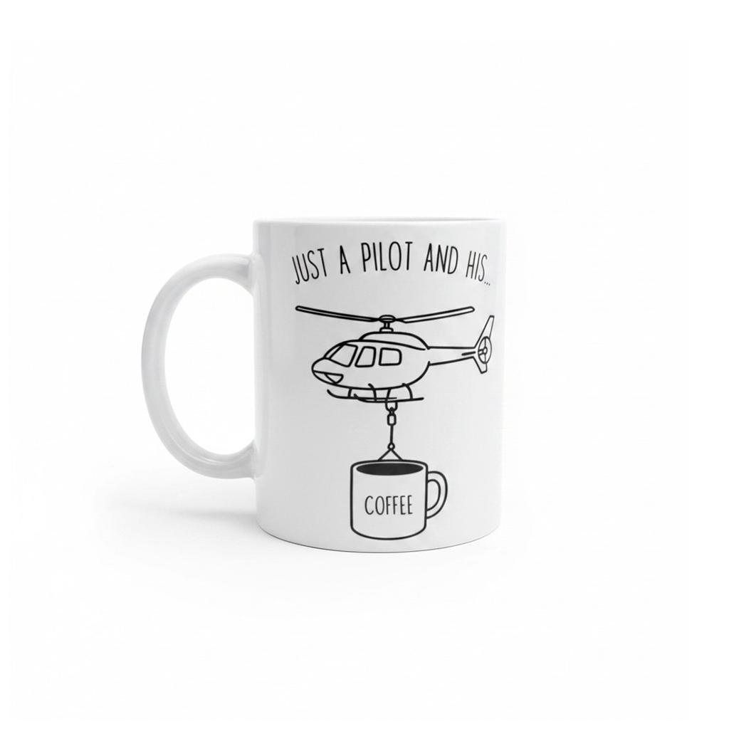 MUG CLASICO JUST A PILOT AND HIS COFFEE