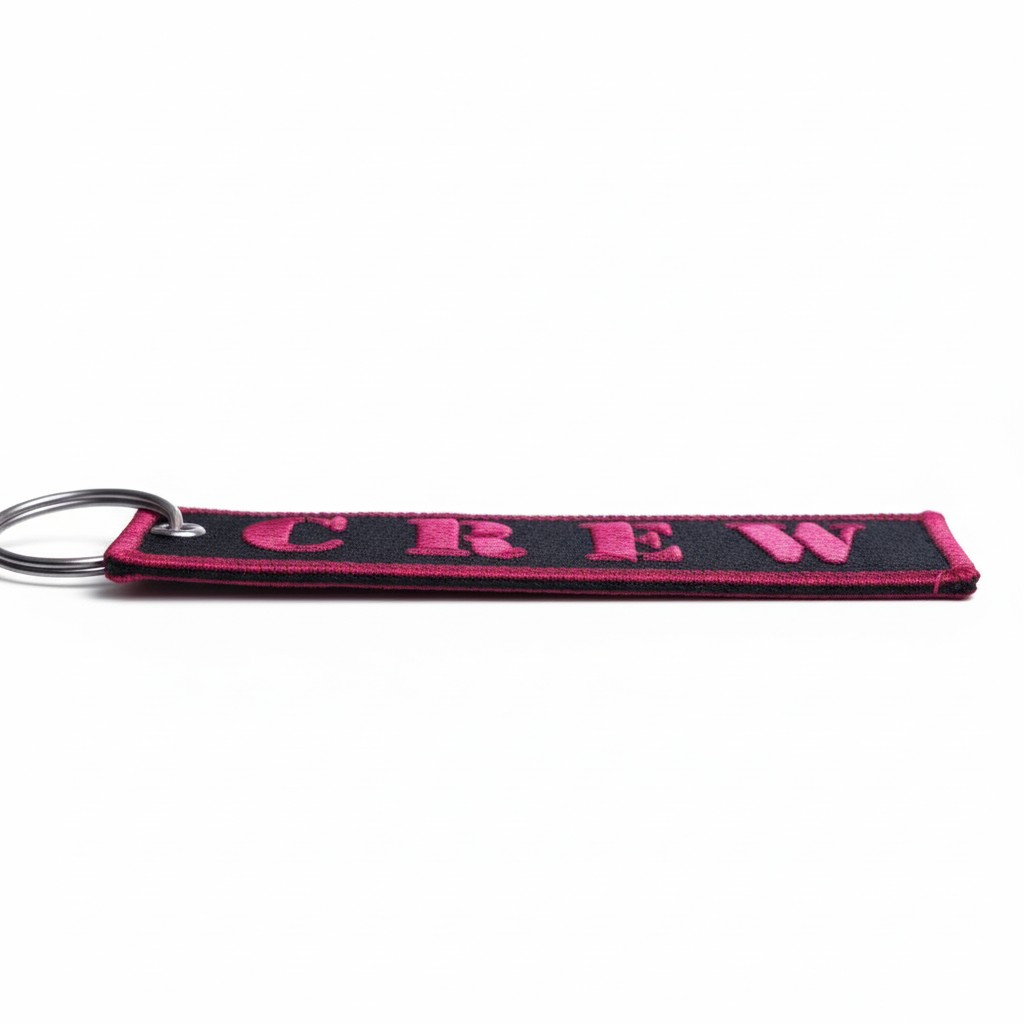 CREW NEGRO BORDE ROSA LLAVERO