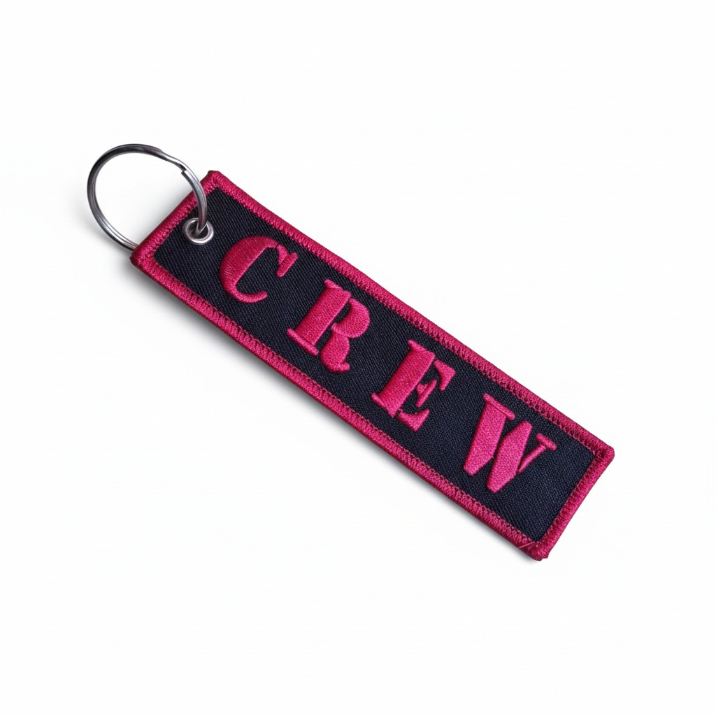 CREW NEGRO BORDE ROSA LLAVERO