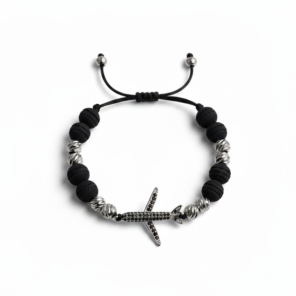 Pulsera Ajustable con Abalorios y Detalle de Avion (Copia) (Copia) (Copia) (Copia)