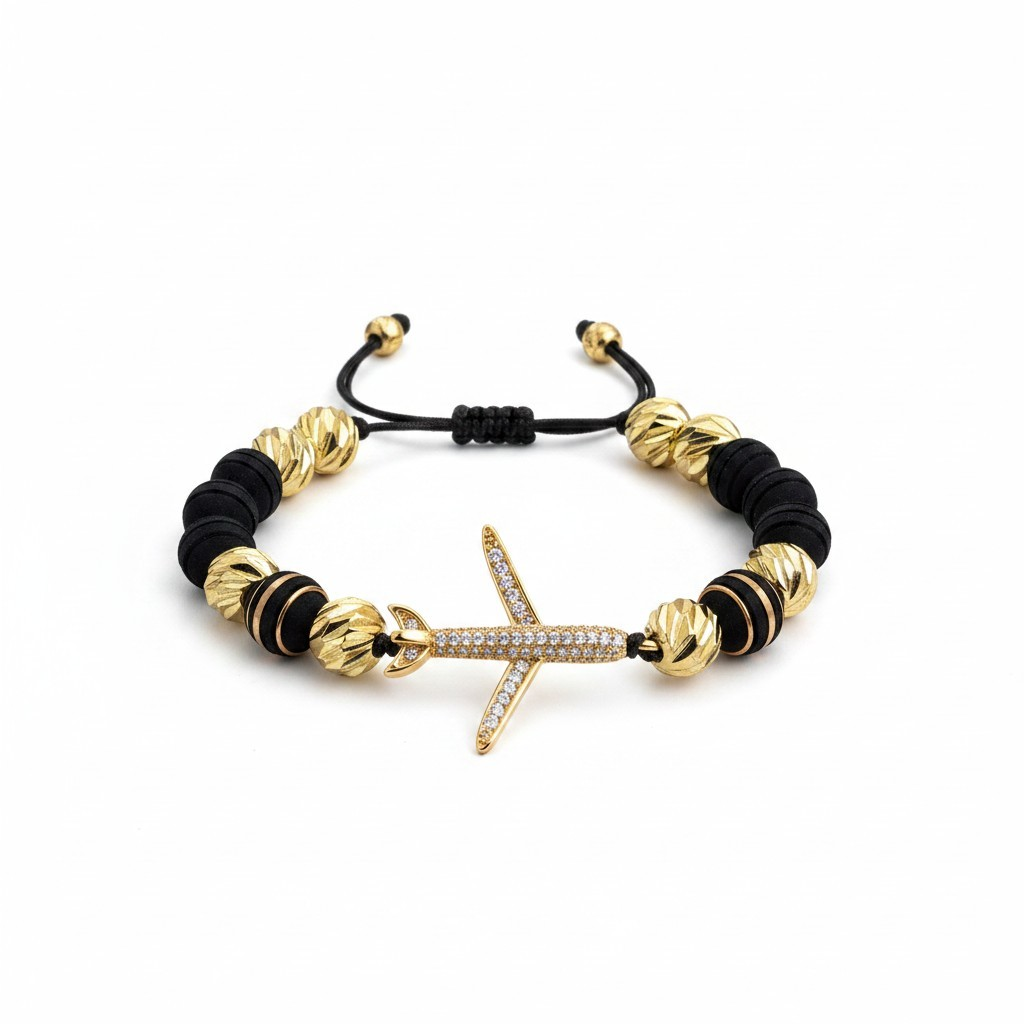Pulsera Ajustable con Abalorios y Detalle de Avion (Copia) (Copia) (Copia) (Copia) (Copia)