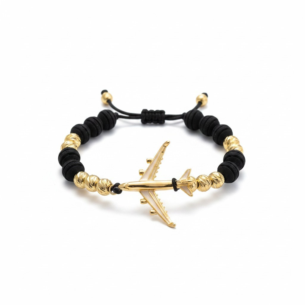Pulsera Ajustable con Abalorios y Detalle de Avion (Copia) (Copia) (Copia) (Copia) (Copia)
