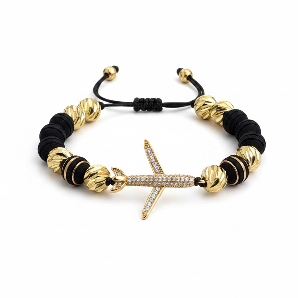 Pulsera Ajustable con Abalorios y Detalle de Avion (Copia) (Copia) (Copia) (Copia) (Copia)